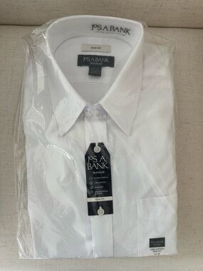 Jos. A. Bank White Traveler Slim Dress Shirt